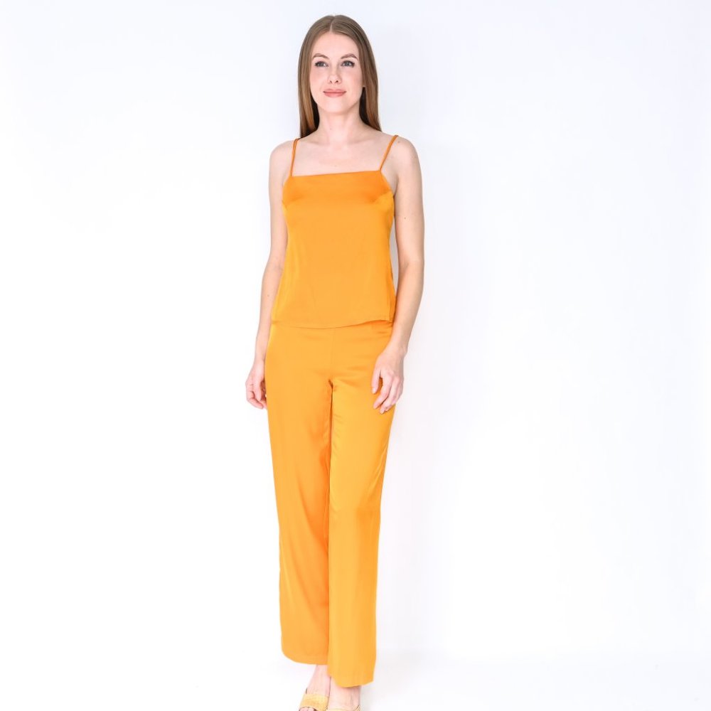 PALOMA WOOL Orange Silk Tank Top & Pants Set - Picture 6 of 6